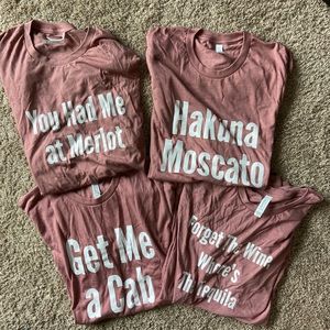 Various Wine Themed Shirts NEVER BEEN WORN